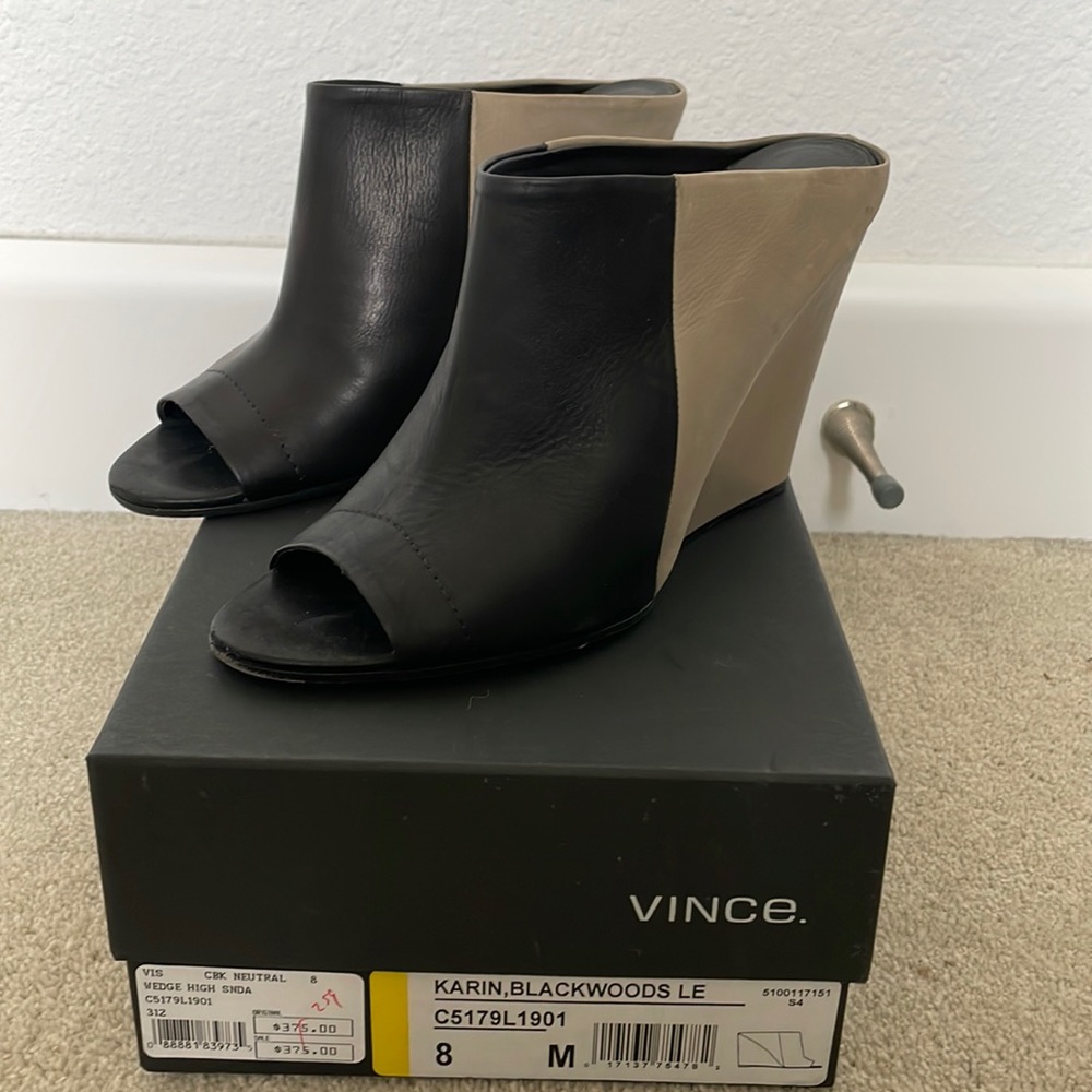 Vince Karin Leather Mules Size 8M
